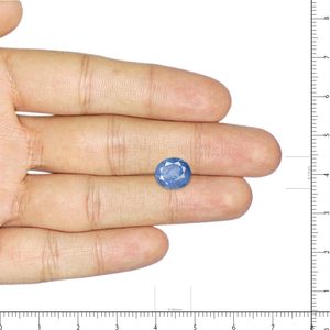Zafiro Azul de 3.64 Quilates, Gema Natural Facetada de Corte Ovalado, Ónix, Aguamarina, Ópalo, Jade, Gemas en Forma de Pera de 8 mm de Altura - Product Image 3