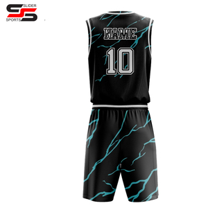 Nouvelle arrivée, uniforme de basket-ball imprimé, dernier design, uniforme de basket-ball personnalisé, uniforme de basket-ball 100% polyester - Product Image 3