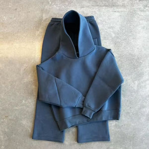 Ensemble de survêtement streetwear personnalisé imprimé intégral, épais, 400 g/m², 2 pièces, en molleton technique de coton, avec sweat à capuche de designer - Product Image 1