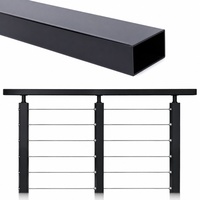 HIMOWAY Support métallique universel carré de 2 pouces pour poteau de garde-corps, main courante d'escalier, balustrade horizontale en fil d'acier inoxydable