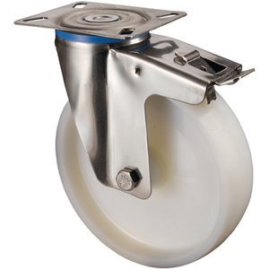 Rueda para Muebles de 80 mm con Capacidad de Carga de 100 kg, Bloqueo Total, Plástico, 95x80 mm - Product Image 3