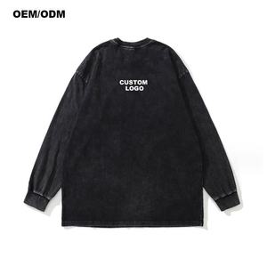 Sweat-shirts d'hiver épais pour hommes, 100 % coton, délavés à l'acide, avec logo imprimé numérique personnalisé, style streetwear - Product Image 2