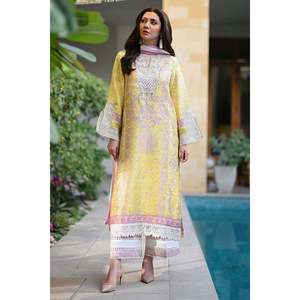 Conjunto de Camisa y Dupatta de Satén Paloma para Primavera/Verano - Product Image 4