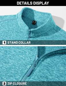 Solid Color Zippered Oversized Men's Jacket Full Zip Lightweight Jacket Casual Soft Warm Coats with Pockets - Product Image 4