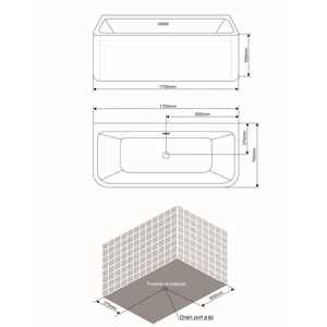 Baignoires murales rectangulaires en acrylique Diana, expérience de bain de luxe - Product Image 4