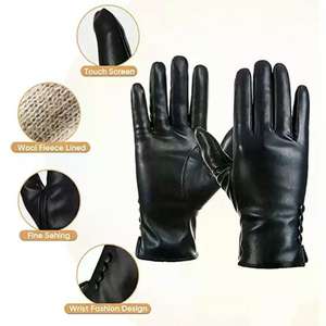 Gants d'hiver en cuir coupe-vent personnalisables avec isolation thermique Mitaines de qualité pour l'extérieur par temps froid Logo tendance - Product Image 6