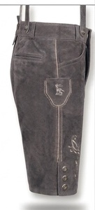 Lederhosen pour homme en daim de vache gris, pantalon de costume traditionnel - Product Image 3