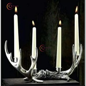 Bougeoir en aluminium argenté classique de qualité supérieure du fabricant Centre de table de style indien unique pour Pâques - Product Image 4