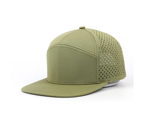 ODM OEM Factory 7 Panel Laser Perforado Cut Golf Hat Logotipo personalizado en blanco Transpirable Liso Gorras Hombres Mujeres Para Hip Hop Deporte Viajes - Product Image 4