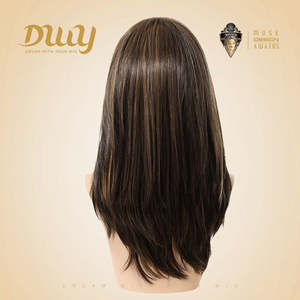 Pre-Order Ruby-DWY 20 Inches <b>Hazelnut</b> Glueless Synthetic Wig Mono Lace Front Free Part Silky Straight Mid-Length Wig Light Brown - Product Image 4