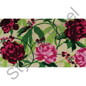 Fleurs et feuilles rouge rose vert couleur paillasson anti-dérapant salon maison paillassons pour entrée personnalisé imprimé doux Durable - Product Image 1