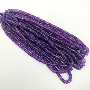 ยางอเมทิสต์สีม่วงทรงเหลี่ยมเพชรพลอยหลวมสำหรับทำเครื่องประดับลูกปัดคริสตัลบำบัดขนาด5-6มม. - Product Image 2