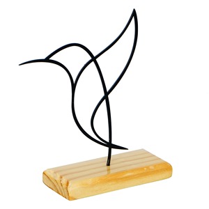 Escultura de Mesa Contemporánea con Base de Madera en Forma de Alambre para Pájaros, Adorno Decorativo Moderno para Espacios Elegantes, Venta al por Mayor desde India - Product Image 3