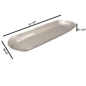 Ramadan Decor Snacks Trays Oval Shape <b>Large</b> Silver Dish Decorative Serving Tray For Restaurant Hotel Supplies - Product Image 1