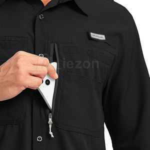 เสื้อยืดตกปลาแขนครึ่งระบายอากาศออกแบบโลโก้ได้ตามต้องการสำหรับผู้ชาย - Product Image 4