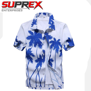 Chemise décontractée légère pour homme à manches courtes, coupe ample, en sergé tricoté, à double boutonnage, imprimé floral hawaïen tropical, idéale pour l'été et la plage - Product Image 5