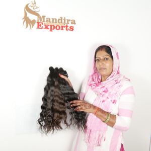 100% Extensions de cheveux humains vierges non transformés couleur naturelle pas cher Temple indien cuticule alignées vagues qualité brute Remy - Product Image 2