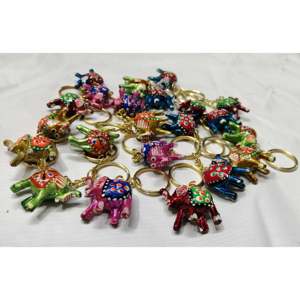 Porte-clés éléphant indiens faits à la main, petits éléphants, lot en gros, mousquetons et porte-clés promotionnels peints à la main - Product Image 2