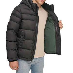 แจ็กเก็ตขนเป็ดโอเวอร์ไซส์แบบมีซิปสีพื้นสำหรับผู้ชายเสื้อแจ็คเก็ตบุนวมกันน้ำสำหรับฤดูหนาว - Product Image 5