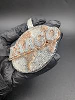 Colgante brillante de plata de ley 925 chapado en rodio con diamante moissanita VVS de alto brillo para uso unisex.