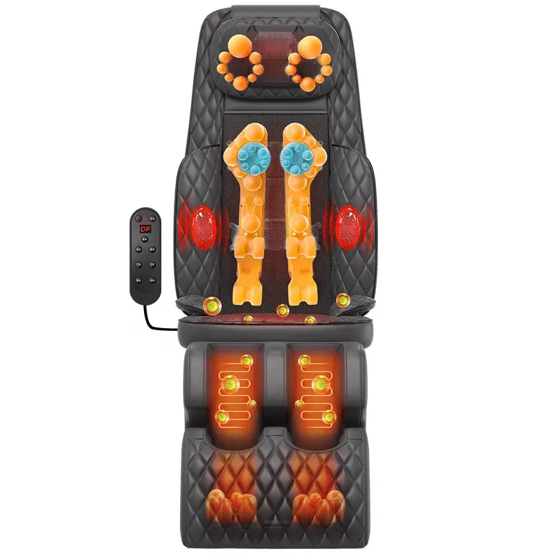 Leercon OEM Portable Neck Back 3D Air Body Kneading Seat Vibration Massage Home Car Electric Shiatsu Massage Cushion Heated