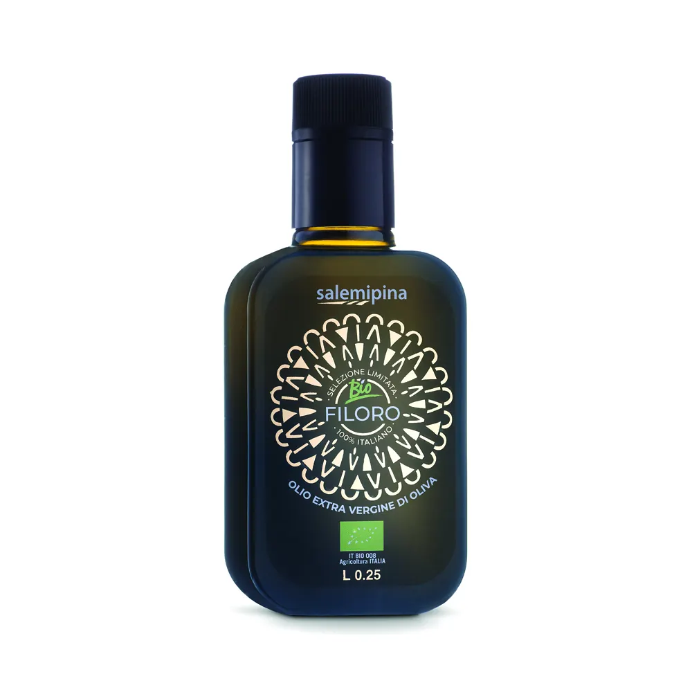 Botella de condimento orgánico de aceite de oliva ExtraVergin superior italiano 100% cl 25