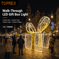 Cajas de Regalo Navideñas con Luces LED de Grado Comercial para Exteriores, Set de Regalos para Centros Comerciales de Lujo, Decoraciones Navideñas para Jardín