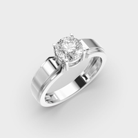 Bague classique en argent 925 sertie de moissanite et de diamants pour homme, finition polie de luxe, cadeau d'anniversaire de mariage