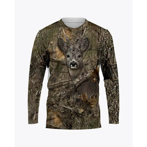 Chemise de pêche camouflage sublimation polyester personnalisée pour hommes, t-shirts d'été à manches longues avec performance anti-uv pour garçons - Product Image 1