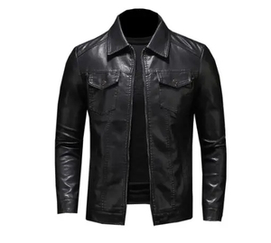 Gran oferta 2025, chaqueta de cuero de piel de vaca Vintage de alta calidad para hombre, cuello levantado para invierno - Product Image 4