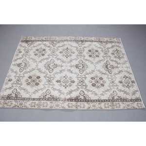 พรมขนาด 3.9x5.2 ฟุต พรมวินเทจตุรกี พรมขอบสีขาวน้ำตาล - Product Image 3