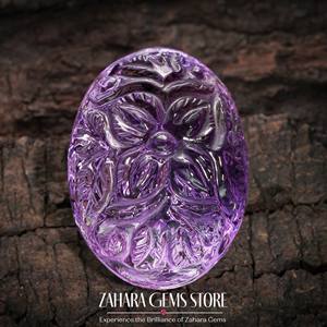 Belle améthyste sculptée pierre forme ovale pierre précieuse en vrac pour bijoux à la main moghol sculpture pierre précieuse produit en vrac - Product Image 4
