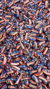 ลูกปัดแก้ว millefiori ทำเองสีฟ้าสีขาวสีแดงสีแดงสไตล์อเมริกันบรรจุกล่องสีผสมสำหรับนักออกแบบเครื่องประดับรักชาติ - Product Image 6