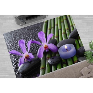Tapis Zen Stones : Orchidée Violette Bambou, Tapis d'appoint Antidérapant, Tapis en Chenille - Product Image 5