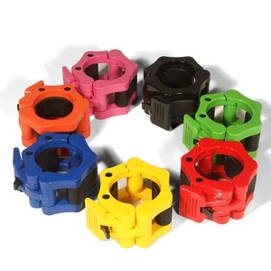 Vente en gros <span class=keywords><strong>collier</strong></span> d'haltères en <span class=keywords><strong>plastique</strong></span> antidérapant coloré serrure d'haltérophilie de sécurité pince d'haltères colliers d'haltérophilie - Product Image 1