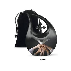 โกศสำหรับเผาเถ้ากระดูกมนุษย์พร้อมถุงกำมะหยี่รูปนกสีชมพู - Product Image 3