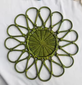 Vietnamese Natural Rattan Bamboo <b>Placemats</b> Water Hyacinth <b>Seagrass</b> Coasters Wedding Heat Insulation Wicker Crafts Handmade Viet - Product Image 2