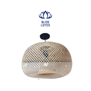 Edelsteinlampe aus Bambus, handgefertigt, natürlich - Product Image 1