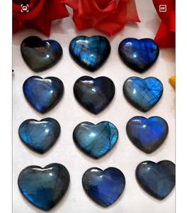 Coeur de Labradorite Flashy bleu de la plus haute qualité découpant la pierre précieuse Cabochon en vrac pour les bijoux d'anniversaire - Product Image 1