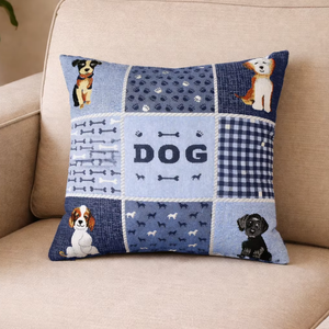 Puppy Love Blue Cushion Home Decorative Cushion - Product Image 1