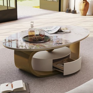 Muebles de Sala de Estar Ecológicos al por Mayor, Juego de Mesa de Centro Dorada Simple de Diseño, Acero Inoxidable, Lujo Moderno para el Hogar - Product Image 6