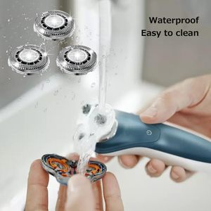 Têtes de rasoir électriques à triple lame de rechange, étanches IPX7 et lavables, compatibles avec la lame de rasoir rotative SH70 - Product Image 6