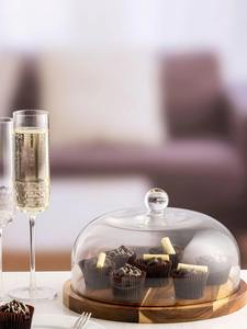 Dôme à gâteau et plateau en bois, support à gâteau en bois d'acacia - Product Image 3