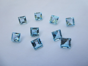Topacio Azul Cielo Natural de Calidad AAA, Facetado Cuadrado de 7x7 mm, Gema Suelta para Fabricación de Joyas, Venta al por Mayor - Product Image 2