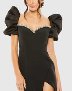 Maxi vestido de seda Vintage para damas elegante fiesta estilo Hada caliente y Sexy manga vestido liso pierna dividida noche lentejuelas - Product Image 1