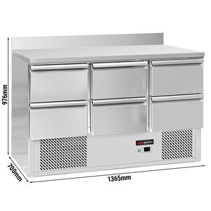 Réfrigérateur de comptoir commercial ECO - 1365x700mm - avec 6 tiroirs - avec rebord - capacité 368 litres - Product Image 2