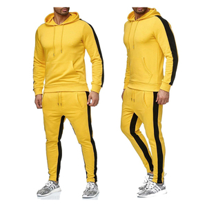 Chándal de nuevo diseño con logotipo personalizado, chándal de lana para hombre, sudadera, traje con capucha y pantalones de chándal, chándal de Jogging de Color en contraste - Product Image 5