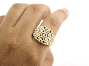 Cluster 925 Sterling <b>Silver</b> Chunky Elegant Engagement Wedding Ring Jewelry For Women - Product Image 4