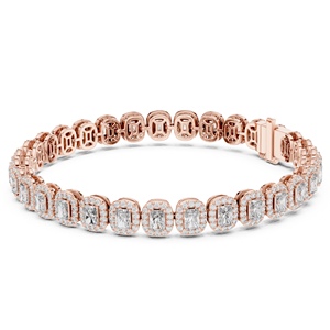 Pulsera de Tenis con Diamantes Cultivados en Laboratorio con Corte Radiante, Certificados por IGI, CVD/HPHT, de Lujo, en Oro Amarillo, Blanco o Rosa de 18 Quilates, Chapado en Rodio - Product Image 1