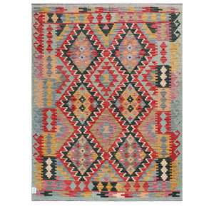 Alfombra Kilim de Maimana, Afganistán, 197 x 155 cm, Alfombras y Juegos de Alfombras - Product Image 1